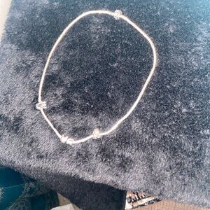 Vintage pandora Silver Necklace with Beaded Accents